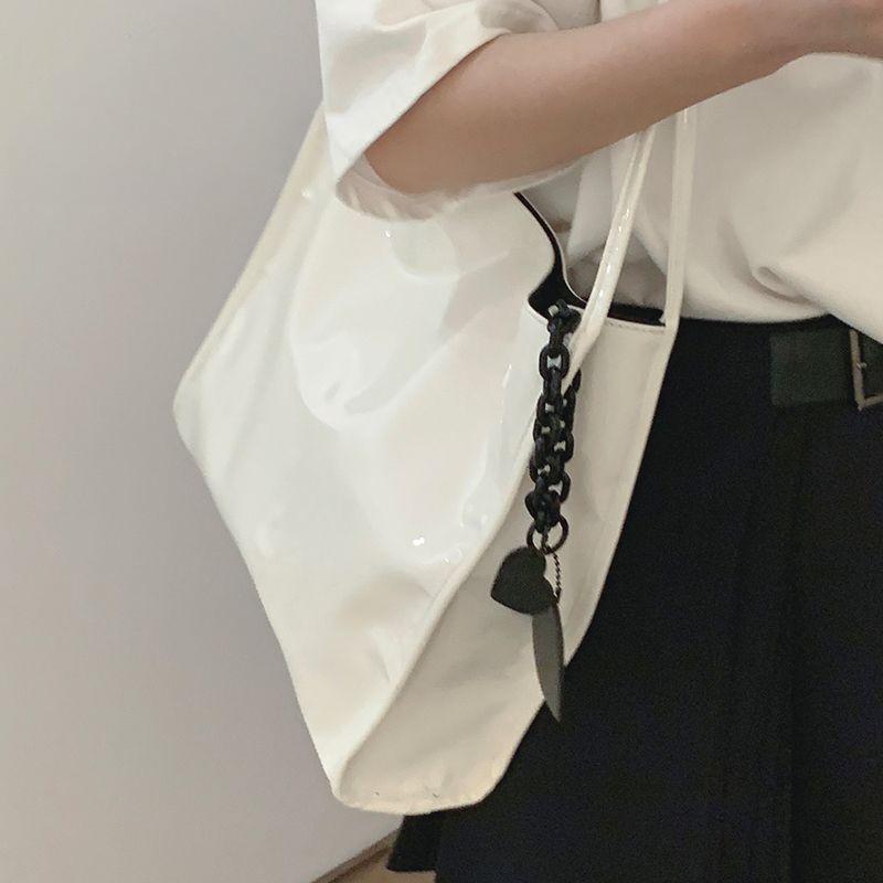Luksusowa designerska damska torba typu tote, modna, lakierowana skóra, błyszcząca, torby na ramię pod pachami, duża pojemność, torby dojazdowe