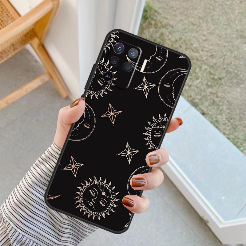 Sun And Moon Star Case For Oppo A18 A78 A98 A38 A58 A60 A80 A40 A96 A76 A16 A94 A74 A54 A15 A17 A57 A77 A5 Pro
