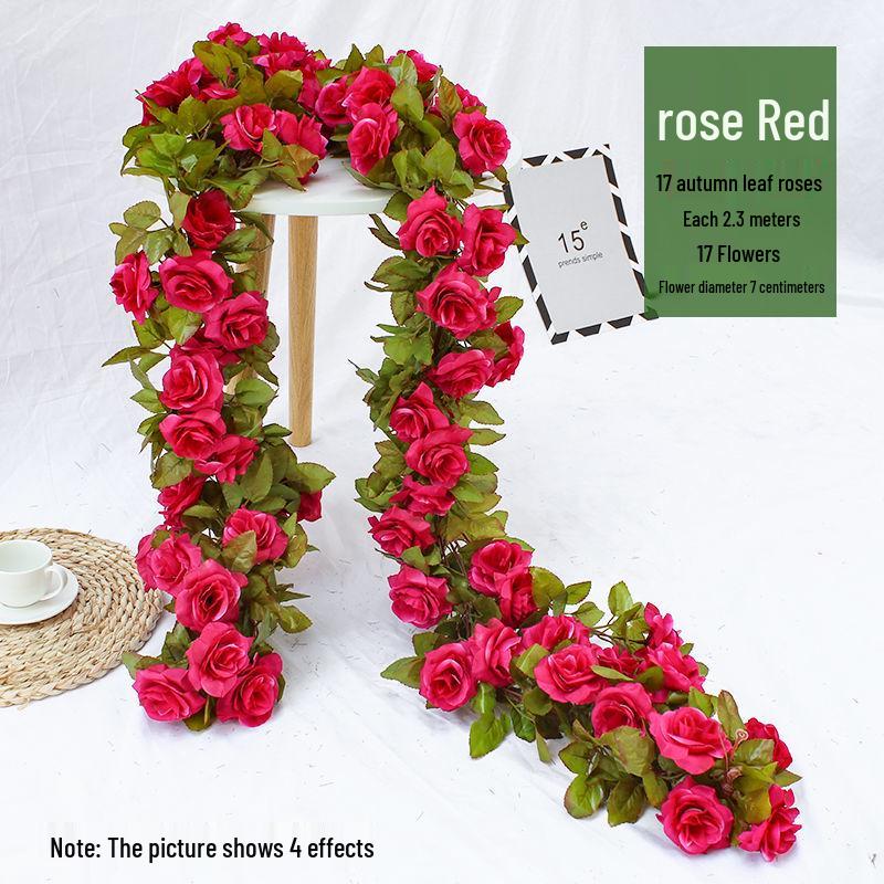 Artificial Rose Vine Garland for Air Conditioning Pipe Decoration