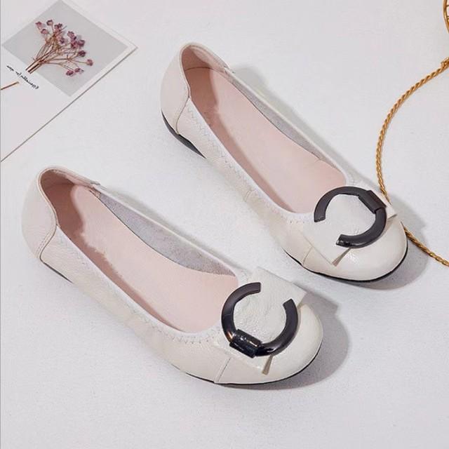 New Style Style Trend Female Comfortable Pu Casual Ballet Flats Shoes Women Low Heel Soft Round Toe Ladies Flat Shoes Size