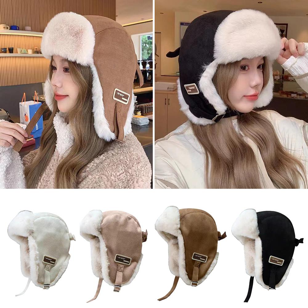 Bomber Hat Men Women Thick Warm Russian Ushanka Fur Hat Fashion Male Female Winter Hat Black Grey Earflap Ski Russian Cap