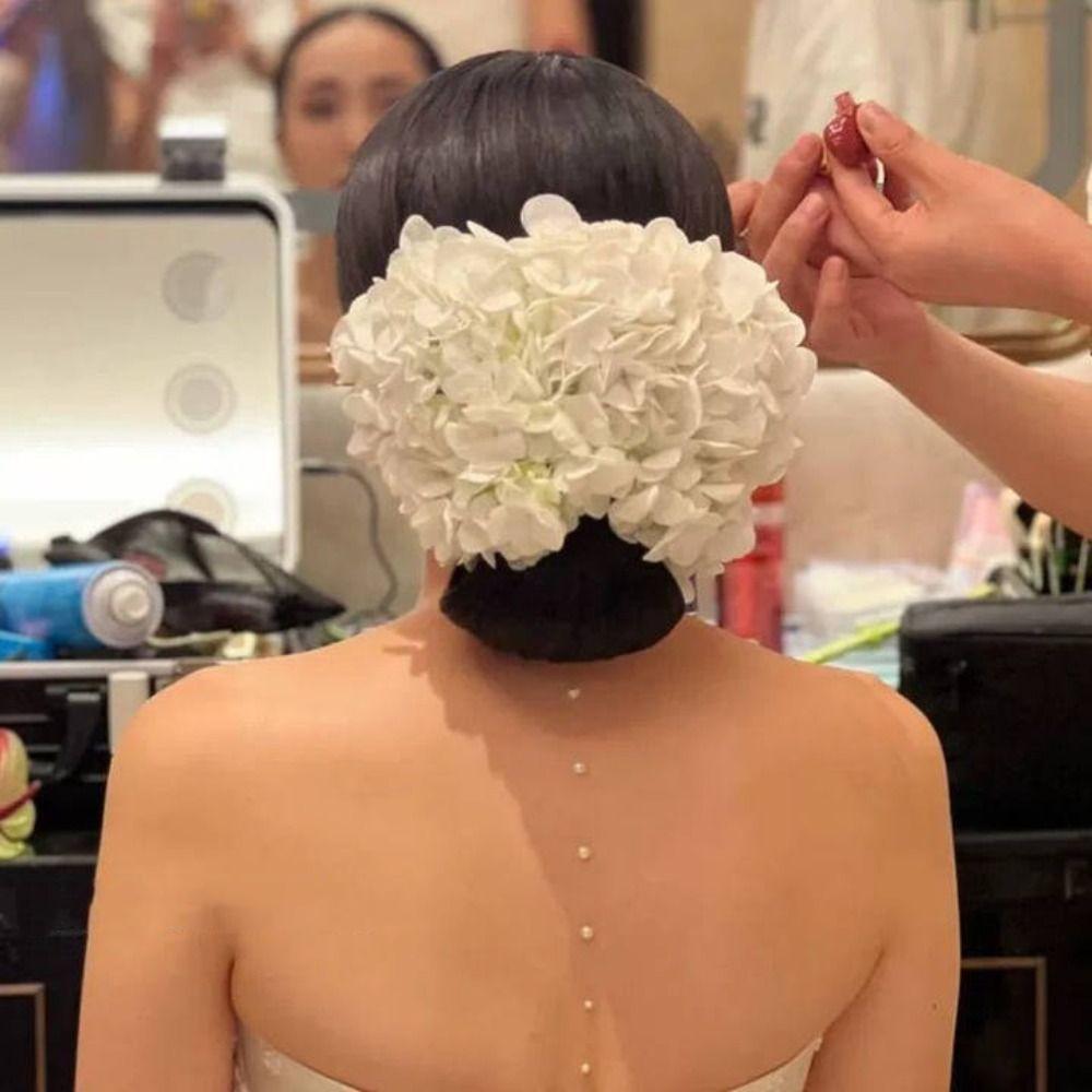 Hydrangea Bride Headdress French Style Hair Jewelry Fairy Bridal Headwear  Hair Accessories
