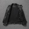 Men's Autumn Winter Leather Jacket Top Layer Clothes Stand Collar Motorcycle Clothes Plus Size