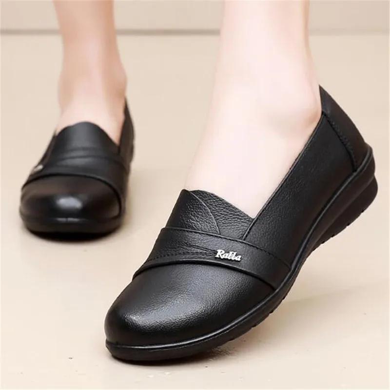 Fashion Genuine Leather Women's Casual Shoes Leisure Sneakers Women Luxury Brand Slip-on Loafers Female Flat Shoes