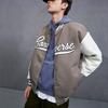 New Converse Baseball Jacket Unisex Khaki 10026912-A05