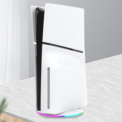 RGB Vertical Stand with Anti-Slip Pad Game Console Base Base Stand for PS5 Slim Console for PS5 Slim Disc/Digital Version