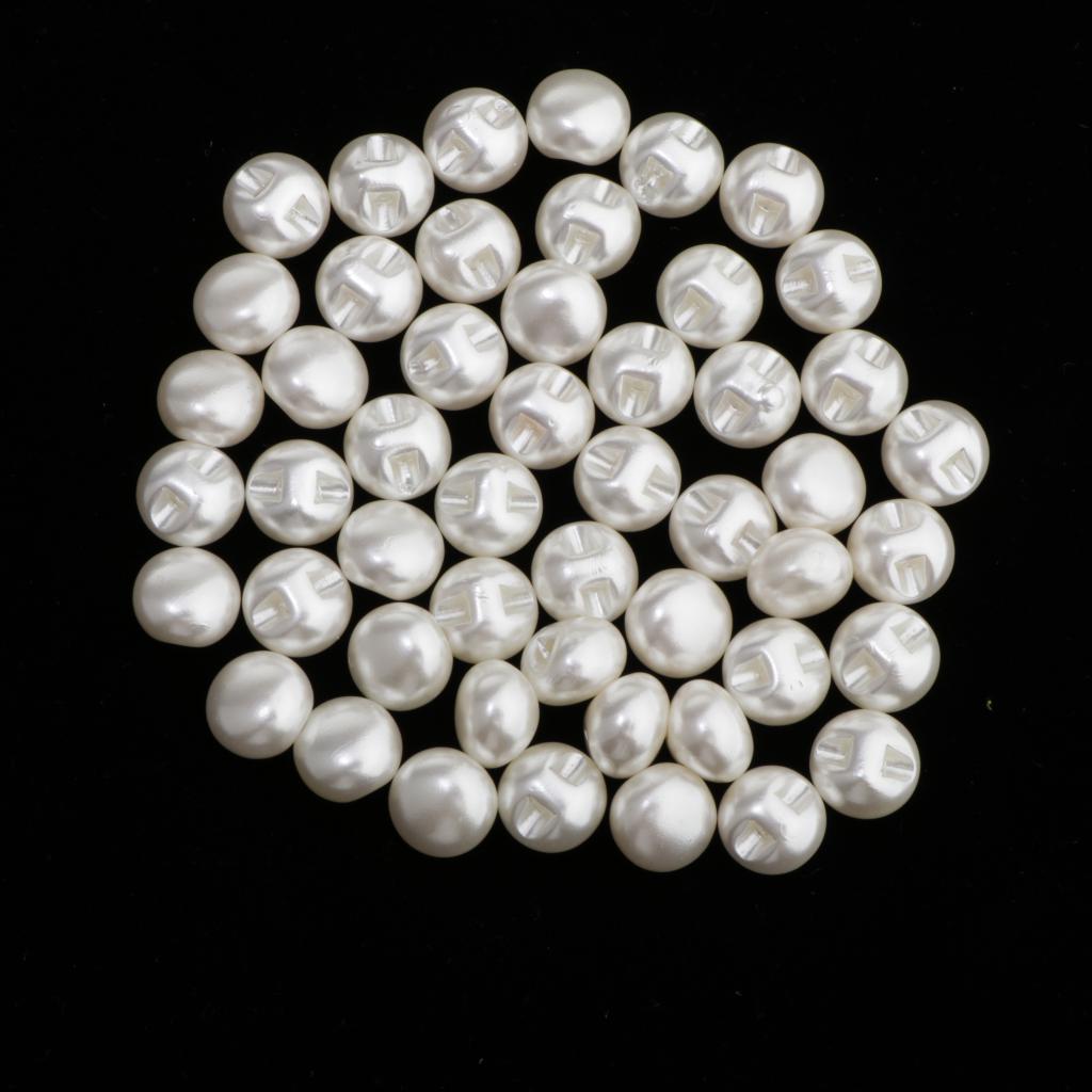 Vita Pärlskankknappar 10mm 11mm DIY Klädsömnads Knappar för Handgjorda Kläder Smycken Scrapbooking