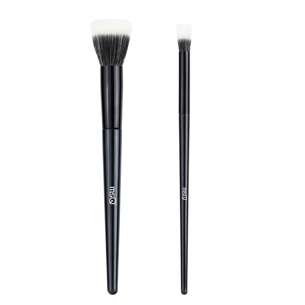 MSQ Cheek Brush Soft Makeup Pointillism Brush Makeup Professional Makeup Excellent Powder Easy to New Upgrade Made with Premium Taklon 2-Piece Set,