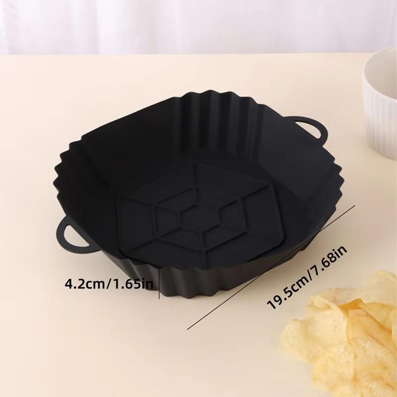 1pc Silicone Air Fryer Liners Tray Square Reusable With Handle Oven Mold Baking Accessories For Kitchen Cook Chicken Pizza Bread