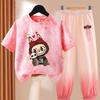 LBB Girls' Quick-drying Sports Set Summer Children's Fashionable Breathable Short-sleeved Ice Silk Set