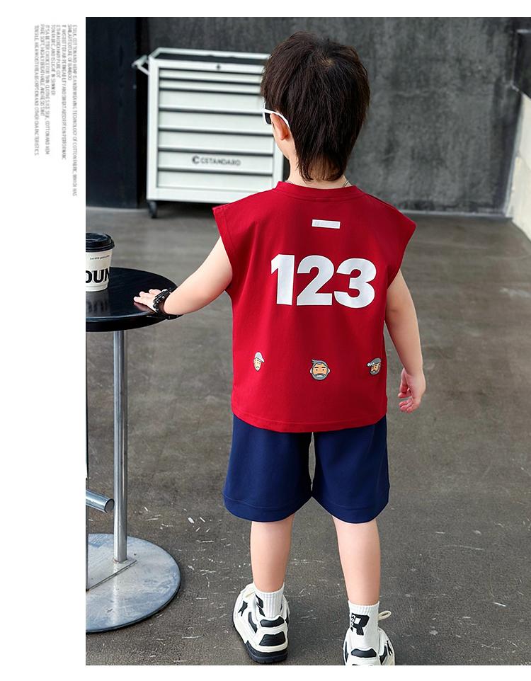 Boys' Summer Vest Set 2026 New Children's Clothing Korean Style Boys' Summer Clothing Boys' Baby Thin Sleeveless Clothes