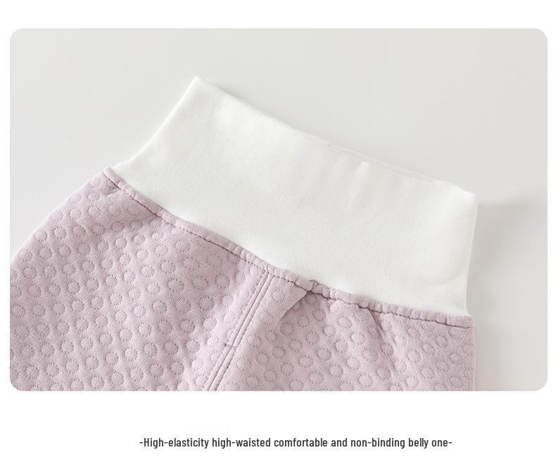 Infant Quilted Winter Set: Baby Warm Underwear with Split Clothes, Autumn Pants & Shirts