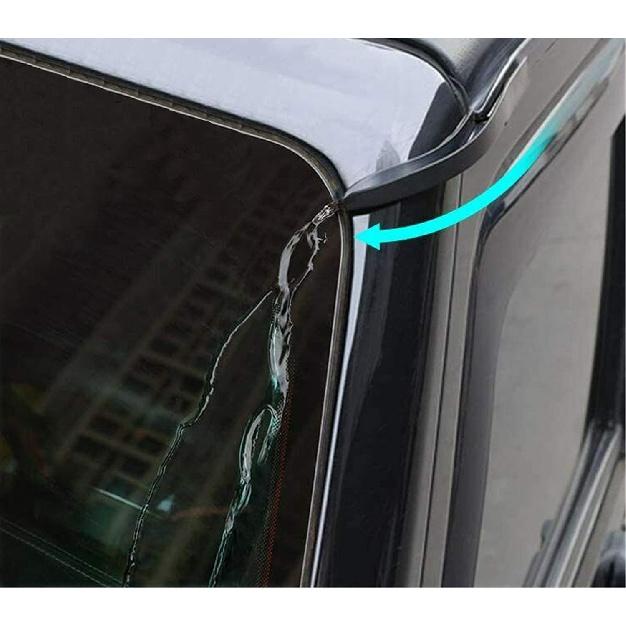 17-teiliges Hartdach-Dichtungs-Kit für Autos, Regendichtungs-Schaumstoffblocker, Reparaturset, 2 Stück Regenabweiser, Regenrinne für Jeep Wrangler JK JKU 2007-2017, Innen, Außen