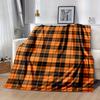 1pc. Plaid Blanket - Perfect for Home, Office, Outdoors | Gift Idea | Suitable All Seasons | Orange & Black Checkered Pattern z041768