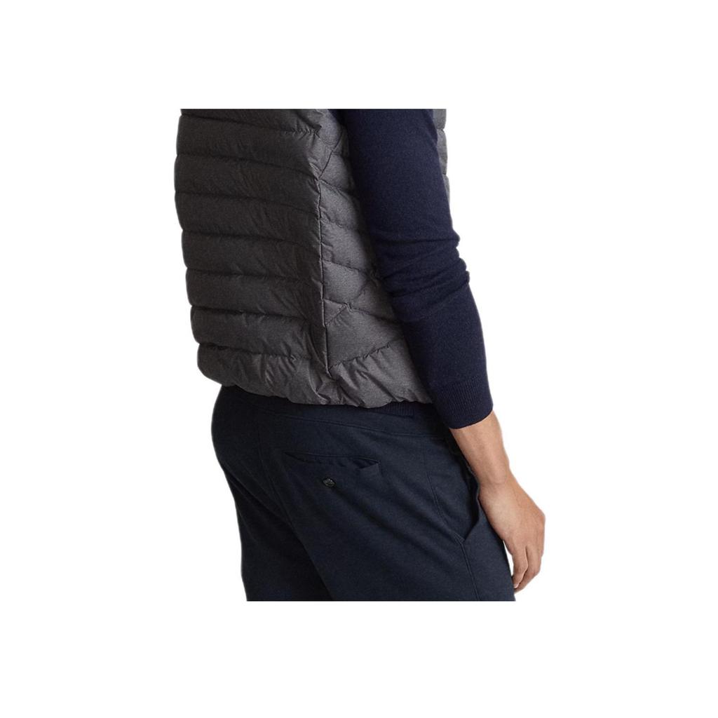 Polo Ralph Lauren Solid Color Pony Embroidered Zippered Stand Collar Sleeveless Down Jacket Men Outerwear Gray MNPOOTW1N210049-D86