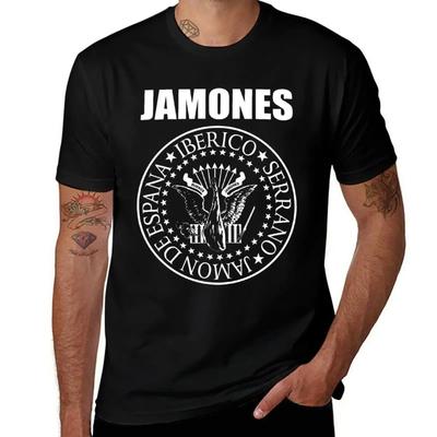 Buenos Jamones T-Shirt Übergrößen Oberteile Vintage Anime Shirt Vintage Kleidung Kawaii Kleidung Schwarze T-Shirts für Herren