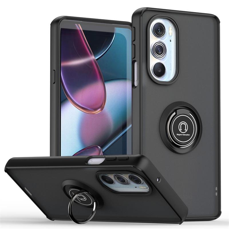 Shockproof Ring Stand Magnetic Matte Back Cover For Motorola Moto G85 G75 G55 G35 G15 G05 5G Case Soft Frame Hard PC Armor Funda