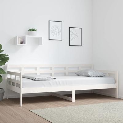 Vidaxl Daybed, White, Solid Pine Wood, 90X200 Cm