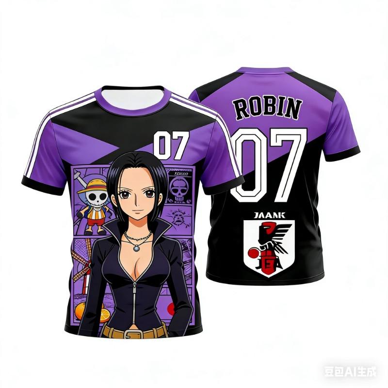 2026 Japan One Piece Luffy Football Jersey T-shirt Kids Football Special Jersey Adult Men's Family Matching  T-shirt