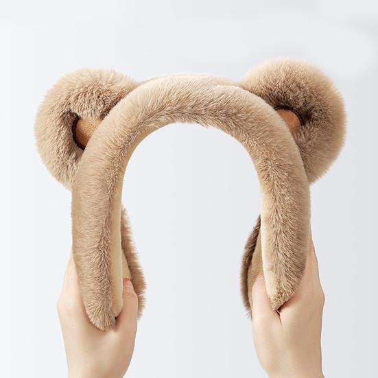 Winter Earmuffs Bear Ear Decor Thickened Plush Ear Warmers Enlarged Snow Day Earmuffs Thermal Insulation Earmuffs