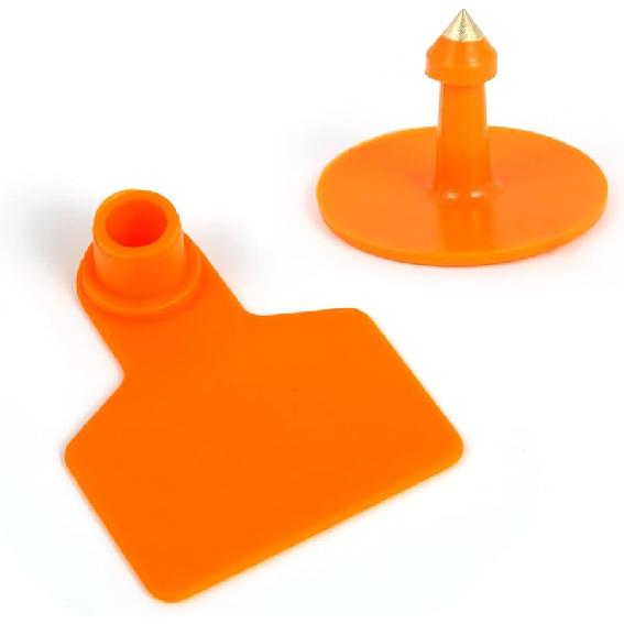 Blank Cattle Ear Tags - 100PCS Plastic Livestock Ear Tags Farm Animal Tags ID Tags Red Yellow Green Blue Orange Ear Tagger Cattle Ear Tags for Cow