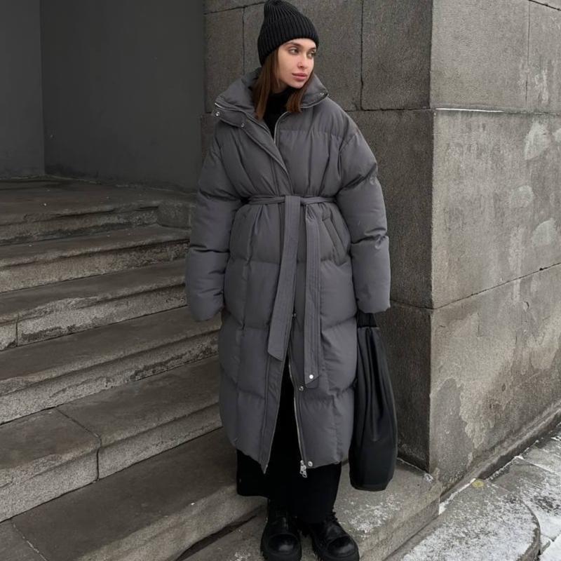 Winter Warm Coat for Women Windproof Hooded Long Jacket With Pockets Women's Full Zip Padded Coats Casual Warm Quilted Thick Jackets Outwear