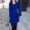 Dames Winterjas Koreaanse Stijl Herfst Grote Maten Warm Dubbele Knopen Dikke Kraag Lange Mouwen Effen Kleur Damesjas