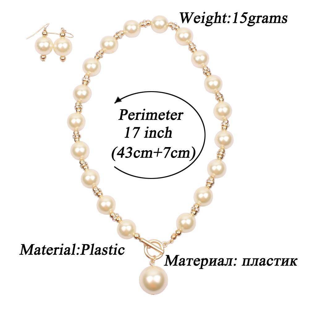 European and American Simple Diamond-encrusted Imitation Pearl Necklace Atmospheric Short Collarbone Chain Necklace