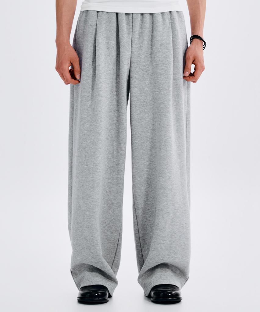 TAKEASY Dual Pocket Wide Sweatpants (Melange Grey)
