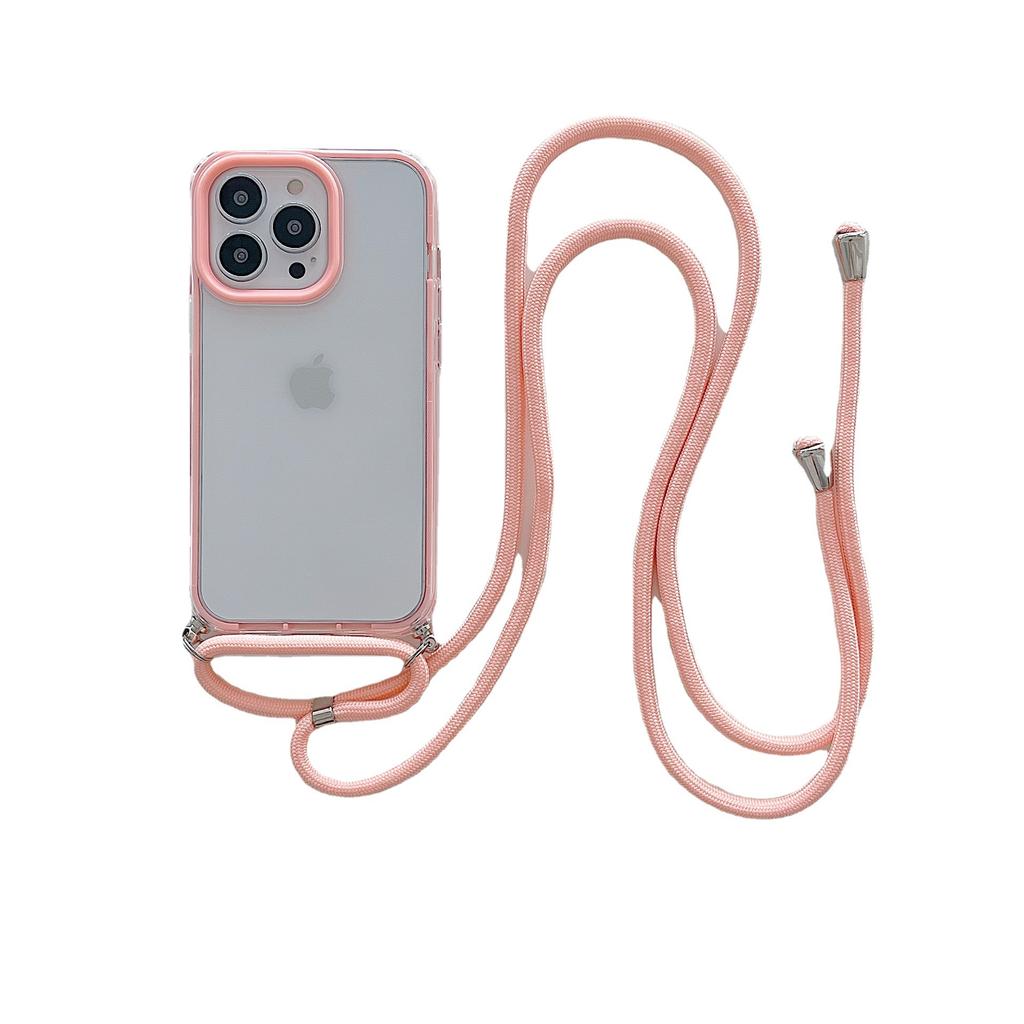 Applicable To the New Apple 14PROMAX Mobile Phone Case iPhone13 Mobile Phone Case Apple 14 Three-in-one Transparent Lanyard
