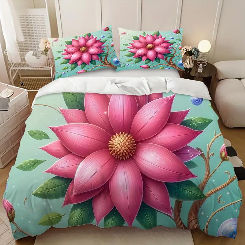 

Комплект из трех предметов с 3D цифровой печатью, Пододеяльник, Простыня, Наволочка 135cm * 200cm (three-piece set)