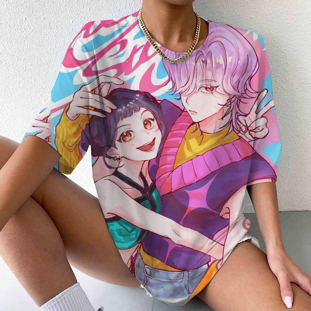 2025 Kpop Lovci démonů Trička Nadměrná Y2k Dámská Unisex Harajuku O-výstřih Trička s krátkým rukávem Pamětní Dámské oblečení Tričko