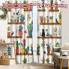 2pcs, 2D FLAT PRINTING Curtains (Without Rod) Floral Shelf Display Modern Fashionable Curtainments During the Christmas Holiday