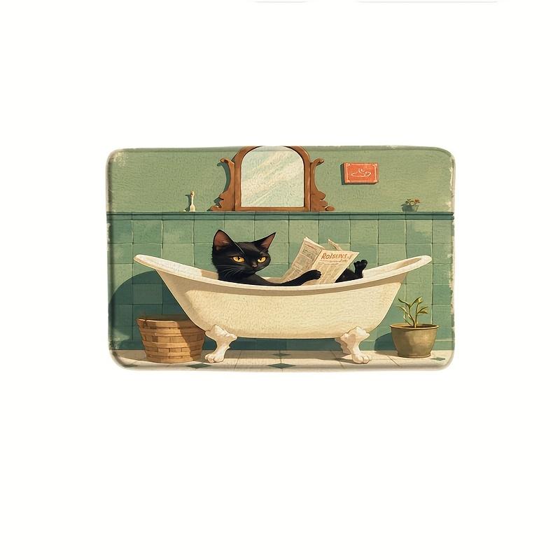 

Мультяшный черный кот читает газету ковер придверный коврик коврик для ванной зимний теплый коврик для спальни ковер для гостиной домашний декор 60X90CM (2X2.95FT