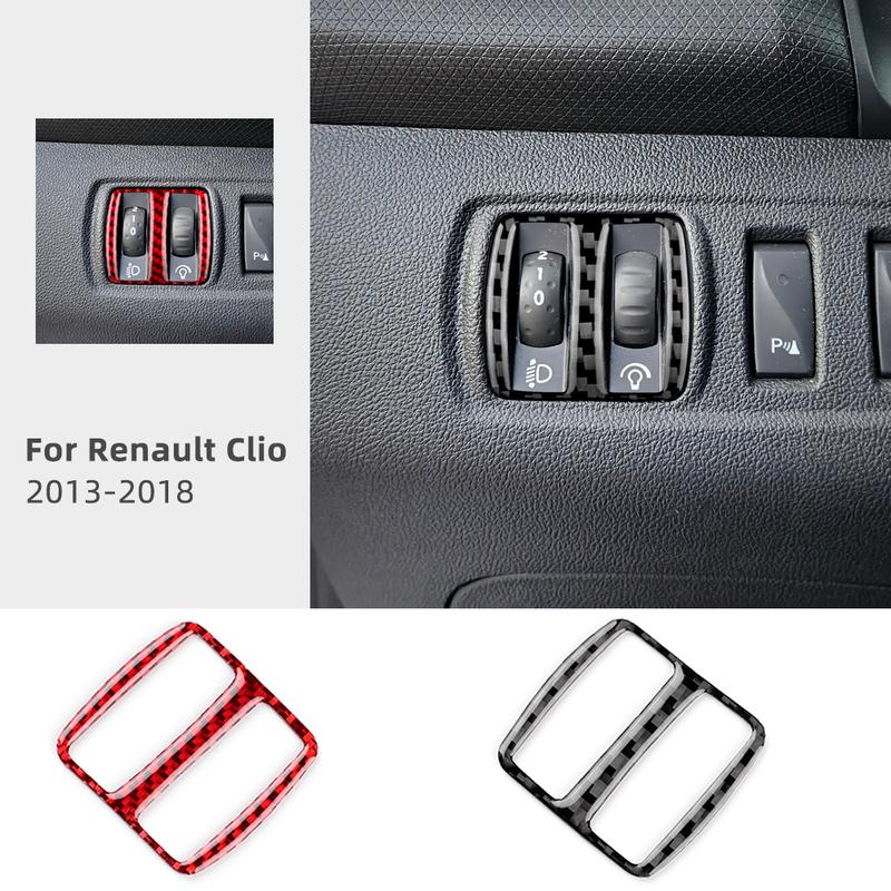 Carbon Fiber Modified For Renault Clio MK4 2013-2018 Car Headlight Adjustment Control Switch Button Protective Cover Accessories