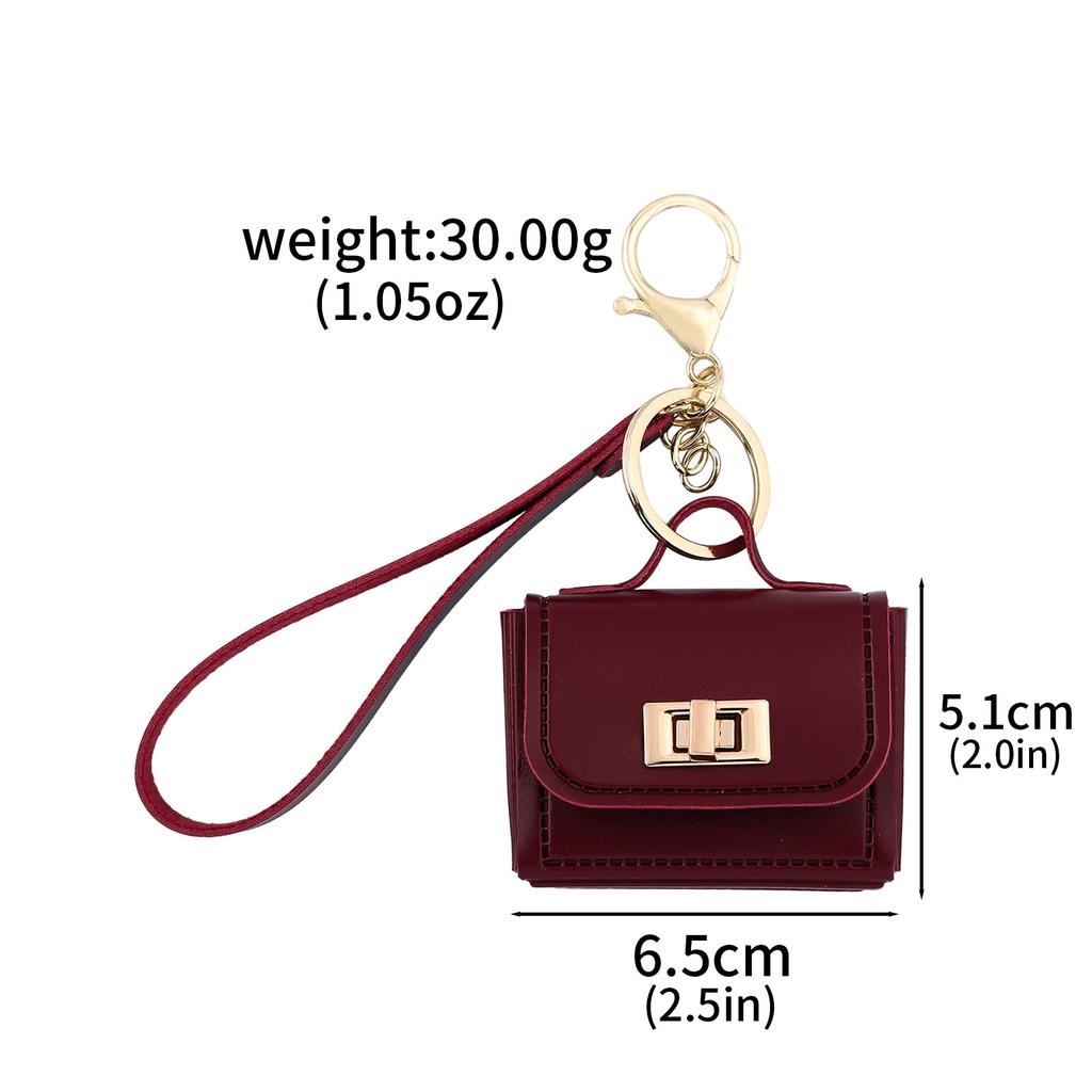 Mini Leather Openable Small Bag Keychain Pu Leather Hand Strap Coin Purse Accessories Pendant Mobile Phone Bag Jewelry Gift