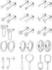 1Set Stainless steel zirconia stud earrings with pierced earwires as accessories