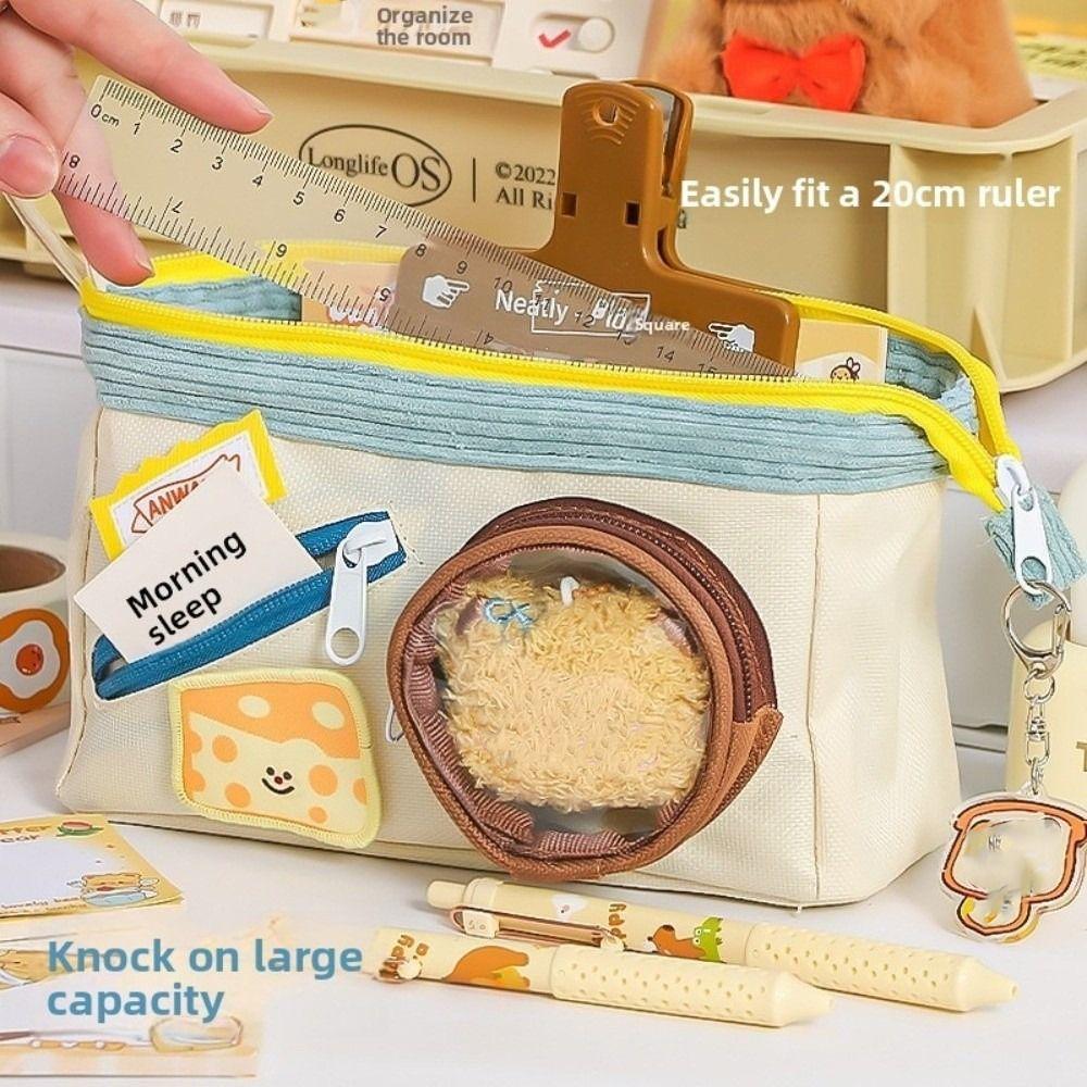 Cartoon Food itabag Pen Bags Large Capacity Zipper Pen Bag New Stationery Storage Pouch