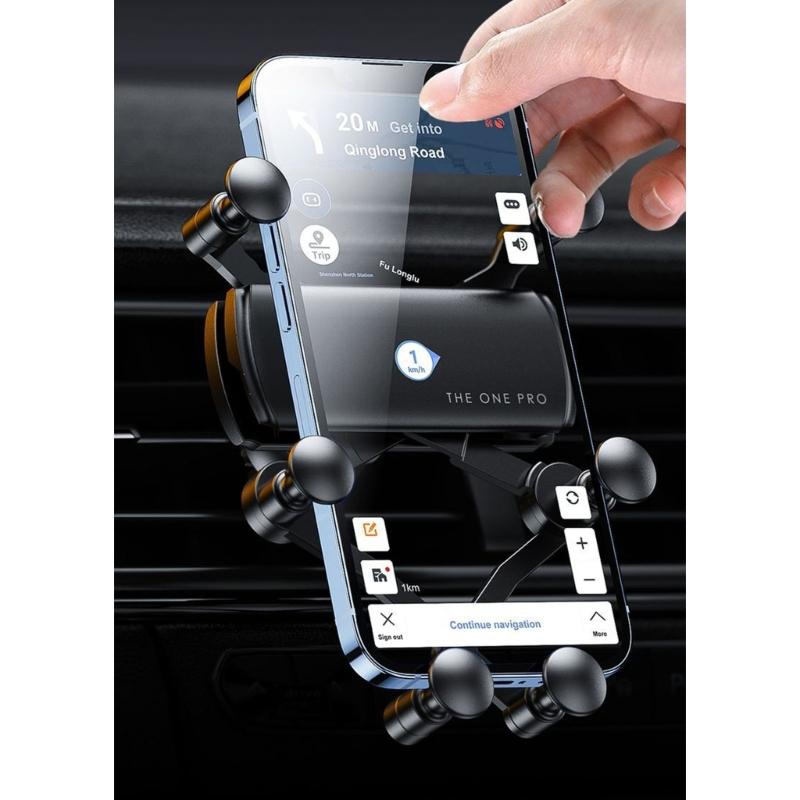 Uchwyt na telefon komórkowy do kratki nawiewu samochodowego, wspornik grawitacyjny, uniwersalny montaż dla telefonu komórkowego 4,7-6,7 cala, nawigacja GPS