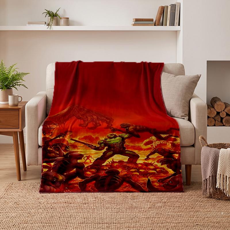 Doom Weiche Warme Flanelldecken Bequeme Decke für Heimdekoration Geschenke