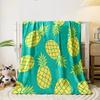 Pineapple Pattern On Teal Background Print Blanket Soft and Cozy Perfect for the Living Room Bed Sofa or a Nap,gift