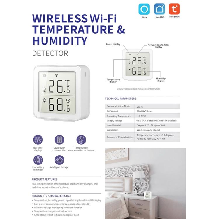 Digitales Thermometer Feuchtigkeitsmonitor mit App-Benachrichtigungen Feuchtigkeitssensor Innenbereich