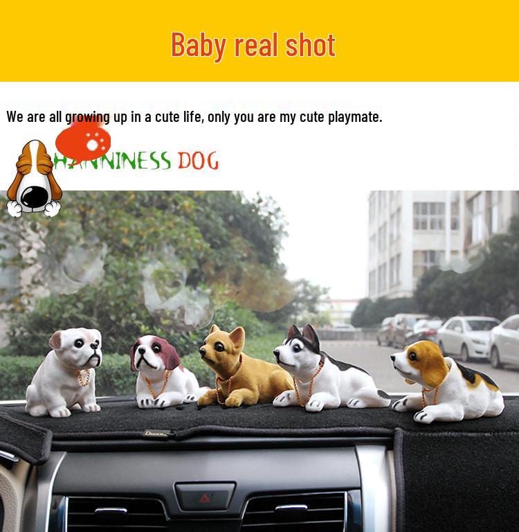 Creative Shaking Head Dog Ornament: Cute Car Dashboard Puppy Simulation