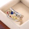 CAOSHI CopperColor Hollow Out Design Daily Wearable Ring with Geometry Colorful Zircon Delicate Anniversary Jewelry for Female