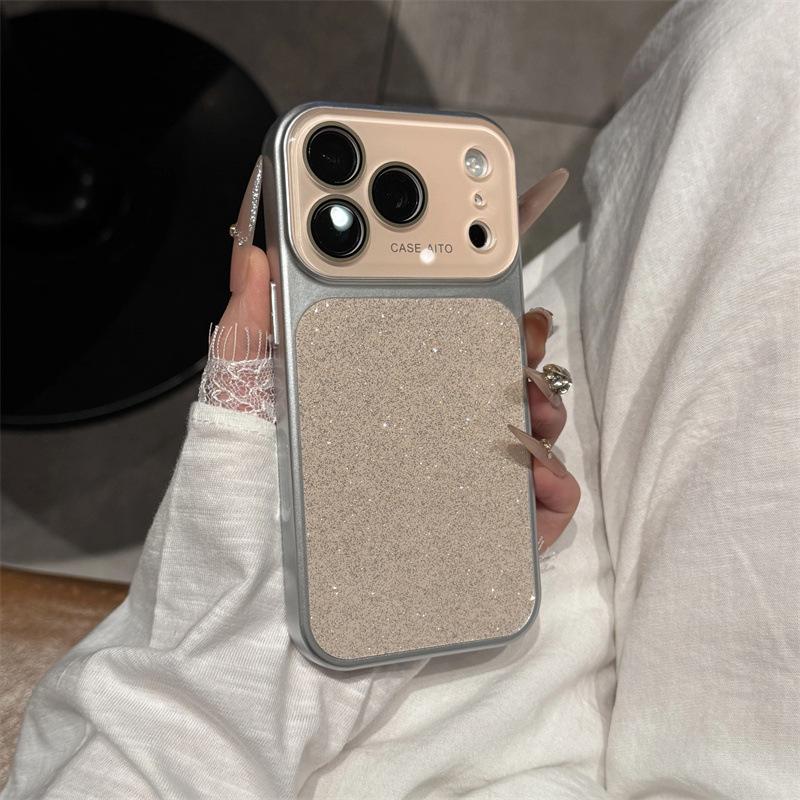 iPhone 17 Pro Case with Large Window, Compatible with Apple 16 Pro, Glitter Design, Includes 15 Pro Lens Film, Fits 14 Pro Model