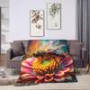 Soft Cozy Throw Blanket Travel Car Bee and Flowers Blanket Flannel Bedspread For Bedroom Print Sofa Bed Cover
