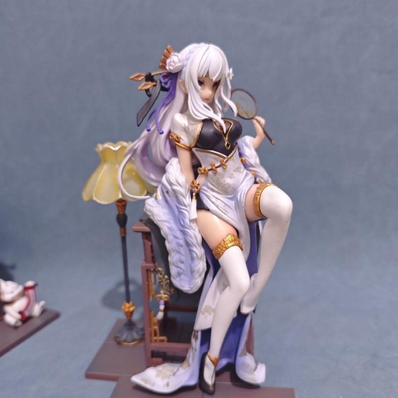 Re : Zero Starting Life In Another World Rem Emilia Chinese Cheongsam Anime Action Figure Ornament Desktop Decor Otaku Boy Gifts