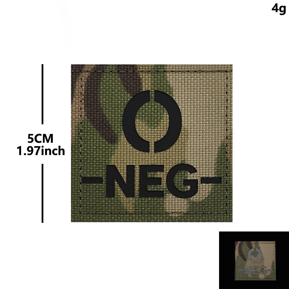 Reflective Velcro Morale Patch - IR Badge, Laser-Cut Blood Type, NKDA Tactical Rescue for Armband or Backpack.