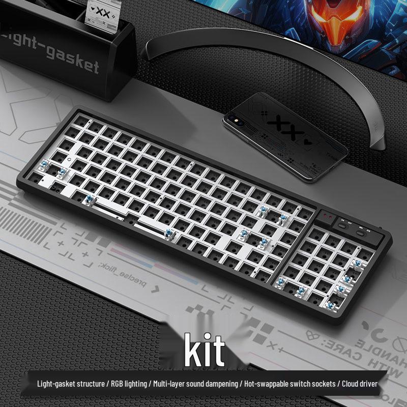 Langtu GK102 Tri-Mode Mechanisches Tastatur-Kit mit Gasket-Struktur & RGB