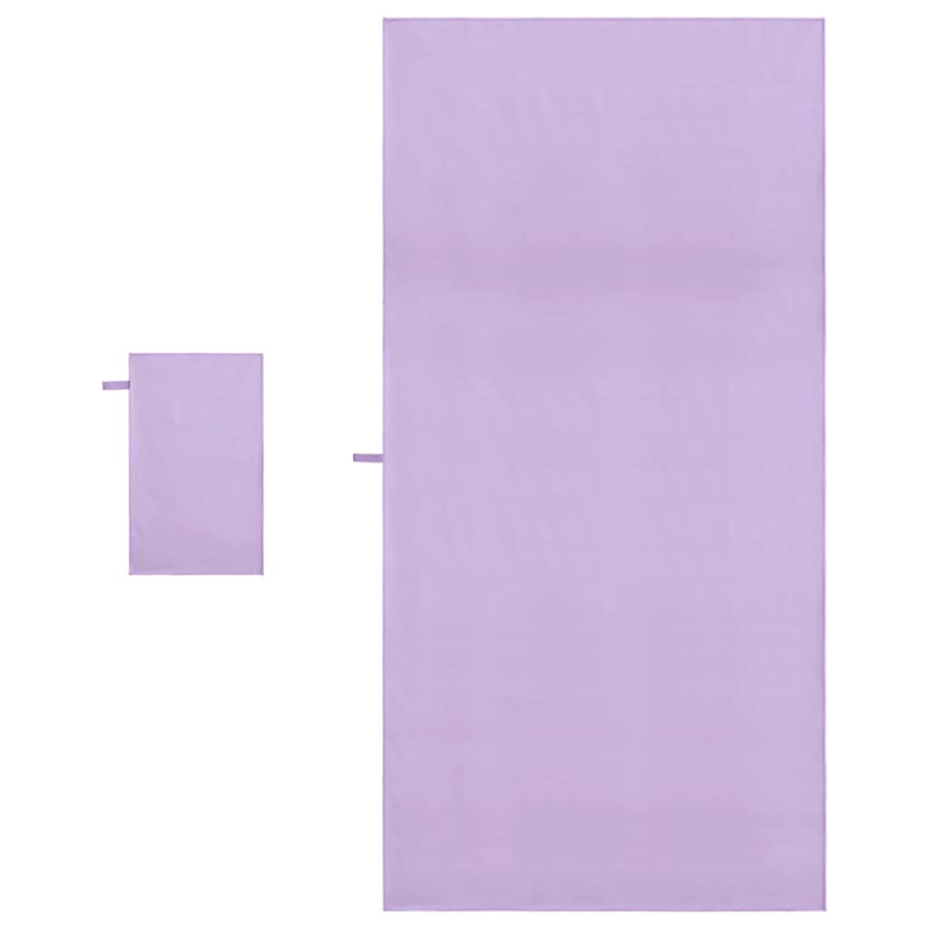 Sports Towel Set 2 pcs Purple Fabric
